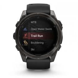 Умные часы Garmin Fenix 8 51 мм AMOLED Sapphire Carbon, Gray DLC Titanium with Black/Pebble Gray Silicone (010-02905-21)