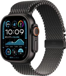 Apple Watch Ultra 2 (2024) 49mm Black Titanium Case with Black Titanium Milanese Loop Medium