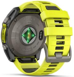 Умные часы Garmin Fenix 8 51 мм Solar, Sapphire Titanium, серый с желтым ремешком (010-02907-21)