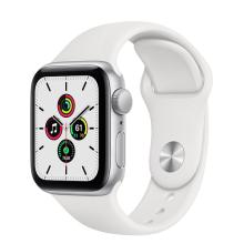 Apple Watch SE 40mm GPS Silver Aluminum Case with White Sport Band