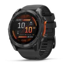 Умные часы Garmin Fenix 8 51 мм AMOLED, серый, черный силиконовый ремешок (010-02905-00)