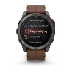 Смарт-часы Garmin Fenix 8 Pro 51 mm Amoled Sapphire Titanium Carbon Grey Chestnut Leather, коричневый (010-03199-40)